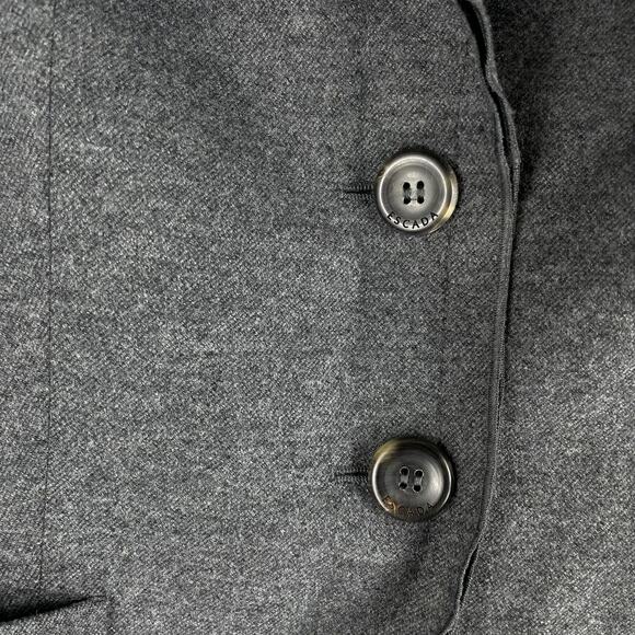 Escada Virgin Wool Cashmere Blazer Jacket Dark Gray Size 40 - Picture 4 of 7